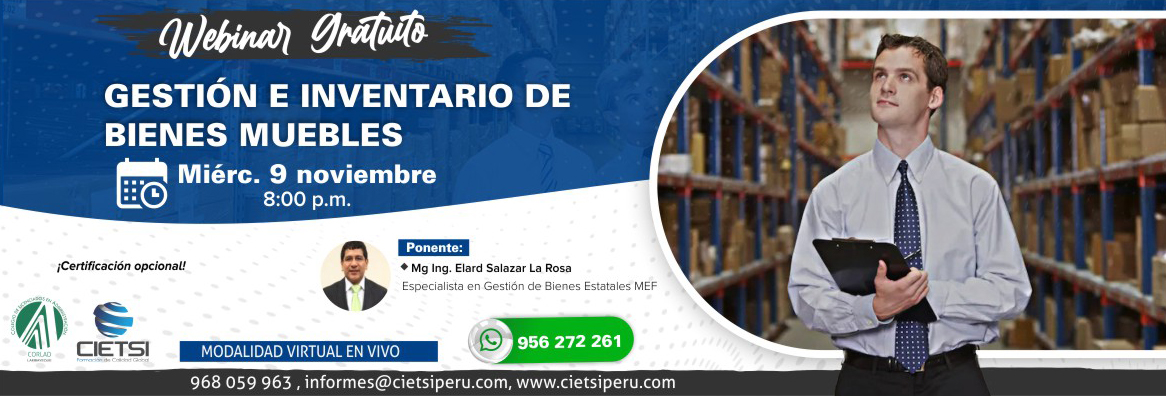 WEBINAR GESTIÓN E INVENTARIO DE BIENES MUEBLES 2022